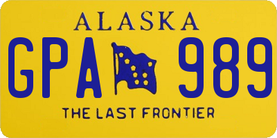 AK license plate GPA989