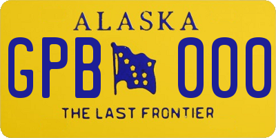 AK license plate GPB000
