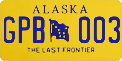 AK license plate GPB003