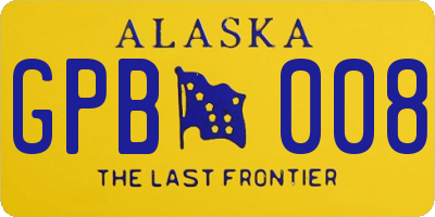 AK license plate GPB008