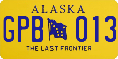 AK license plate GPB013