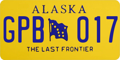 AK license plate GPB017
