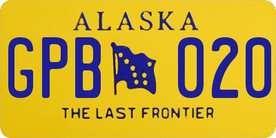 AK license plate GPB020