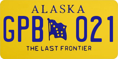AK license plate GPB021