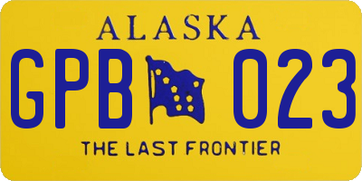 AK license plate GPB023