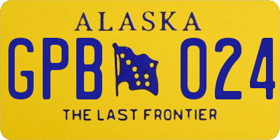 AK license plate GPB024