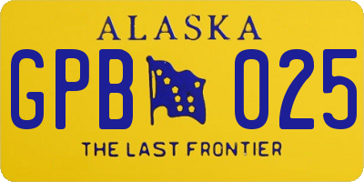AK license plate GPB025