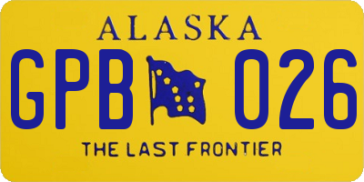 AK license plate GPB026