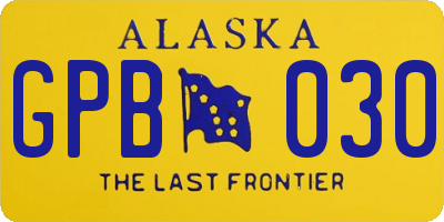 AK license plate GPB030