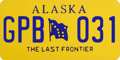 AK license plate GPB031