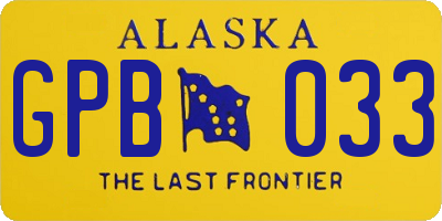 AK license plate GPB033