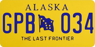 AK license plate GPB034