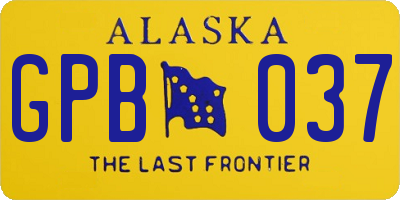 AK license plate GPB037