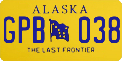 AK license plate GPB038