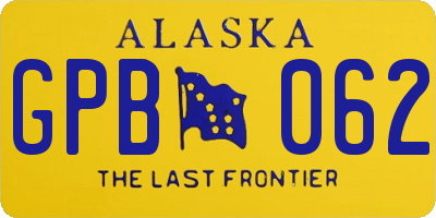 AK license plate GPB062