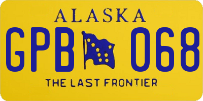 AK license plate GPB068