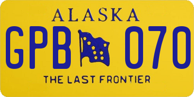 AK license plate GPB070