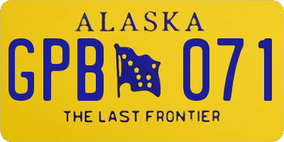 AK license plate GPB071