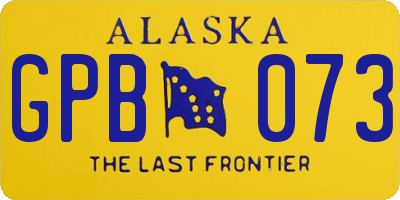 AK license plate GPB073