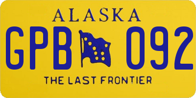 AK license plate GPB092