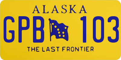 AK license plate GPB103