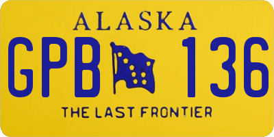 AK license plate GPB136
