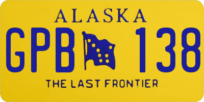 AK license plate GPB138