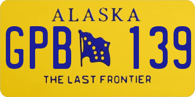 AK license plate GPB139