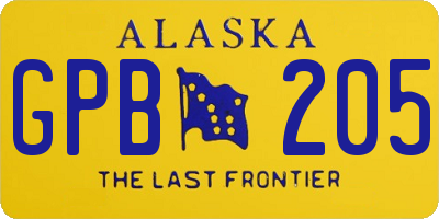 AK license plate GPB205