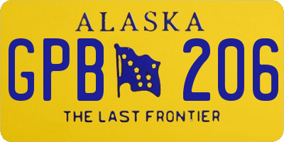 AK license plate GPB206