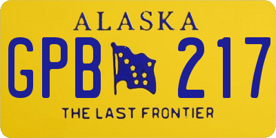AK license plate GPB217