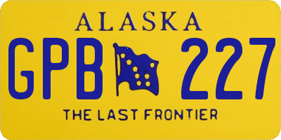 AK license plate GPB227