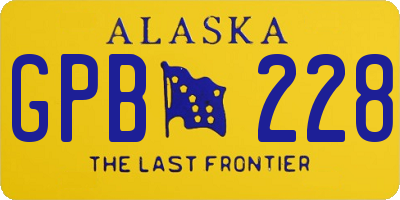 AK license plate GPB228