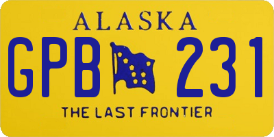 AK license plate GPB231