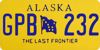 AK license plate GPB232