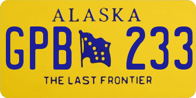 AK license plate GPB233