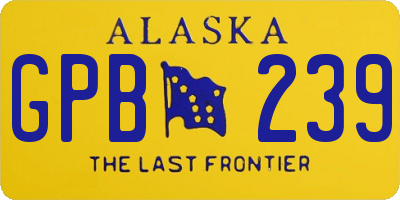 AK license plate GPB239