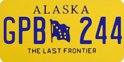 AK license plate GPB244