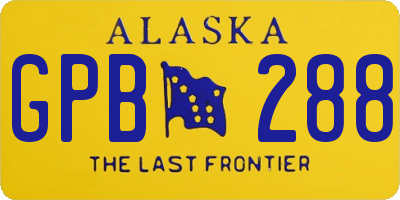 AK license plate GPB288