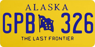 AK license plate GPB326