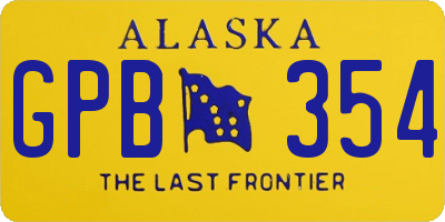 AK license plate GPB354