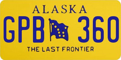 AK license plate GPB360