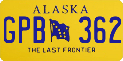 AK license plate GPB362