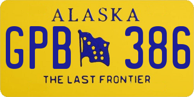 AK license plate GPB386