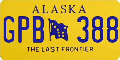 AK license plate GPB388