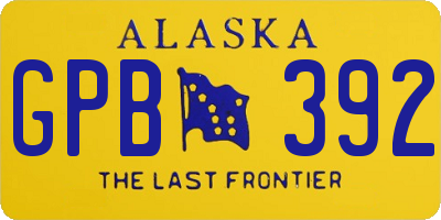 AK license plate GPB392