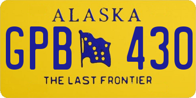 AK license plate GPB430