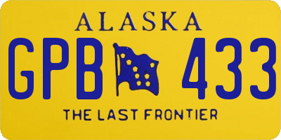 AK license plate GPB433