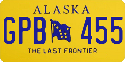 AK license plate GPB455