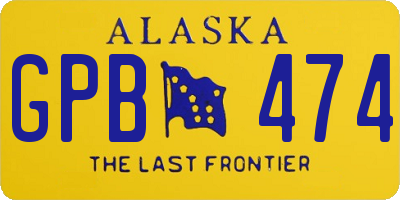 AK license plate GPB474